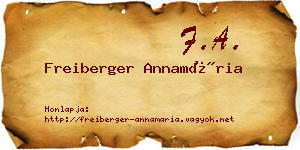 Freiberger Annamária névjegykártya